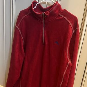 Tommy Bahama Men's Crimson quarter zip Sweater xxl- like new